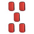 thumbnail image 1 of jesticaly Étui de Transport pour Écouteurs avec Fermeture Éclair Boîte de Rangement Sans Fil pour Écouteurs Organisateur Polyvalent pour Protection Pochette pour Extérieur Rouge 5Ensemble, 1 of 6