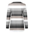 thumbnail image 5 of 2023 Chandail de Mode pour Femmes Rabais de 50 % Liquidation Hauts pour Femmes Automne Manches Longues Chandail Ample Chemise Chic Décontractée Chandails à Rayures à Col Rond pour Dames, 5 of 5