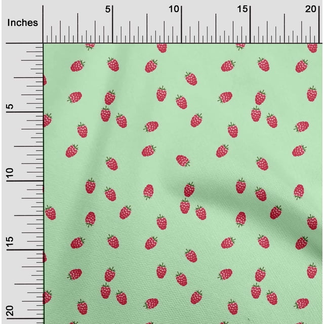 oneOone Viscose Jersey Fabric Raspberry Fruit Print Fabric by The Yard 60 Inch Wide