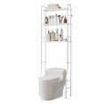 thumbnail image 1 of iKayaa Over the Toilet Storage 3-Tier Over Toilet Bathroom Organizer Over Washing Machine Rack Bathroom Shelf White, 1 of 8