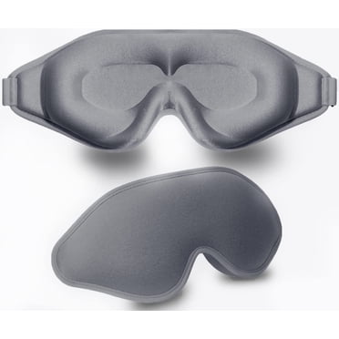 Sleep Mask, 3D Deep Contoured Eye Covers for Sleeping, 99% Block Out Light Eye Mask, Zero Eye Pressure Cup Blindfold for Men Women, with Adjustable Strap for Sleeping, Yoga, Traveling Gray