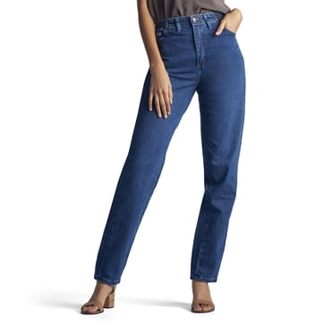 Lee Women's Relaxed Fit Side Elastic Tapered Leg Jean, Pepper Stone, 18 Medium