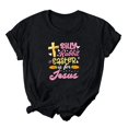 thumbnail image 2 of EGNMCR Chemises de Pâques pour Femmes Chemises Imprimées Manches Courtes Décontractées Col Rond T-Shirt pour Femmes, 2 of 3