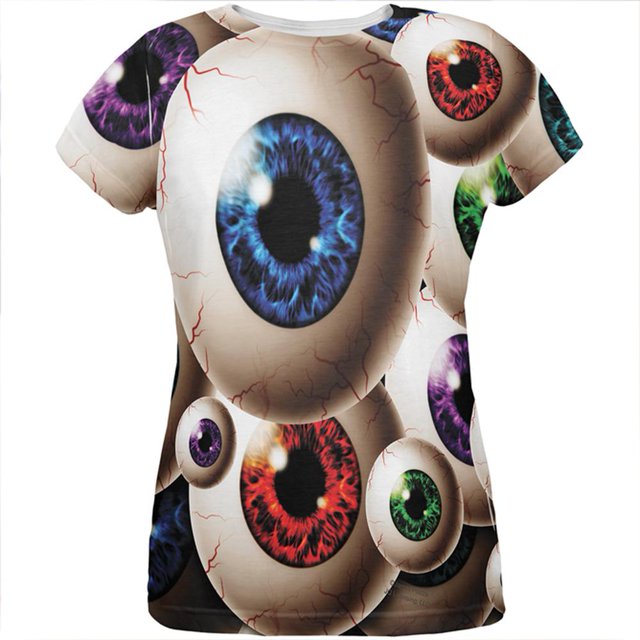 Creepy Watcher Eyeballs All Over Womens T Shirt