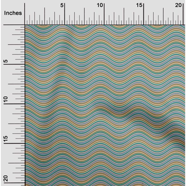 oneOone Polyester Lycra Fabric Serpentine Stripe Print Sewing Fabric BTY 56 Inch Wide