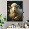 thumbnail image 4 of Fluffy Sheep Portrait Canvas Wall Art 15.75x11.81 Inches, 4 of 8