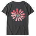thumbnail image 4 of KIHOUT Nouveau Haut de Mode d'Été pour Femmes 2025, T-Shirt à Manches Courtes à Col Rond Décontracté à Imprimé Floral Gris Foncé TG, 4 of 5
