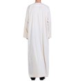 thumbnail image 4 of RXIRUCGD Men's Muslim Robe Arab Middle Robe Long Style Long Sleeve Neck Pocket Long Shirt Fashion Casual Robe, Beige, Size: 3XL, 4 of 9