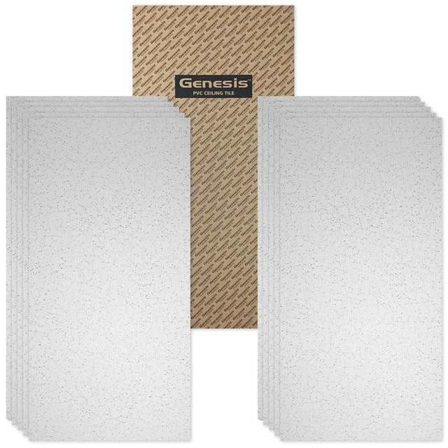 Genesis 2ft x 4ft Printed Pro Ceiling Tiles, Waterproof, Washable, Fire-Rated PVC, Pack of 10
