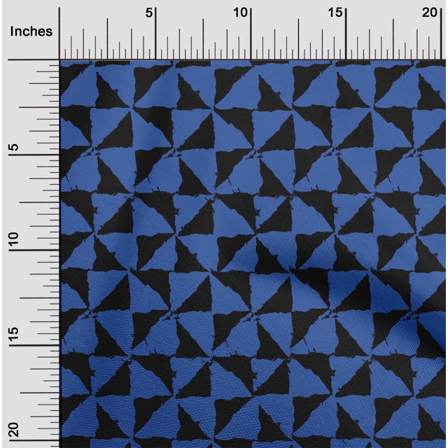 oneOone Viscose Chiffon Fabric Geometric Block Printed Fabric 1 Yard 42 Inch Wide