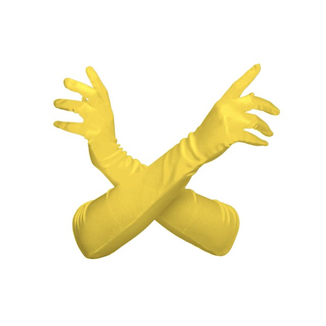Gravity Threads Gants d'Opéra en Satin pour Femmes 18 Pouces Jaune