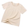 thumbnail image 3 of B91xZ Hauts Filles 2024 Col Rond Classique Graphique Manches Courtes, Beige 2-3 Ans, 3 of 4