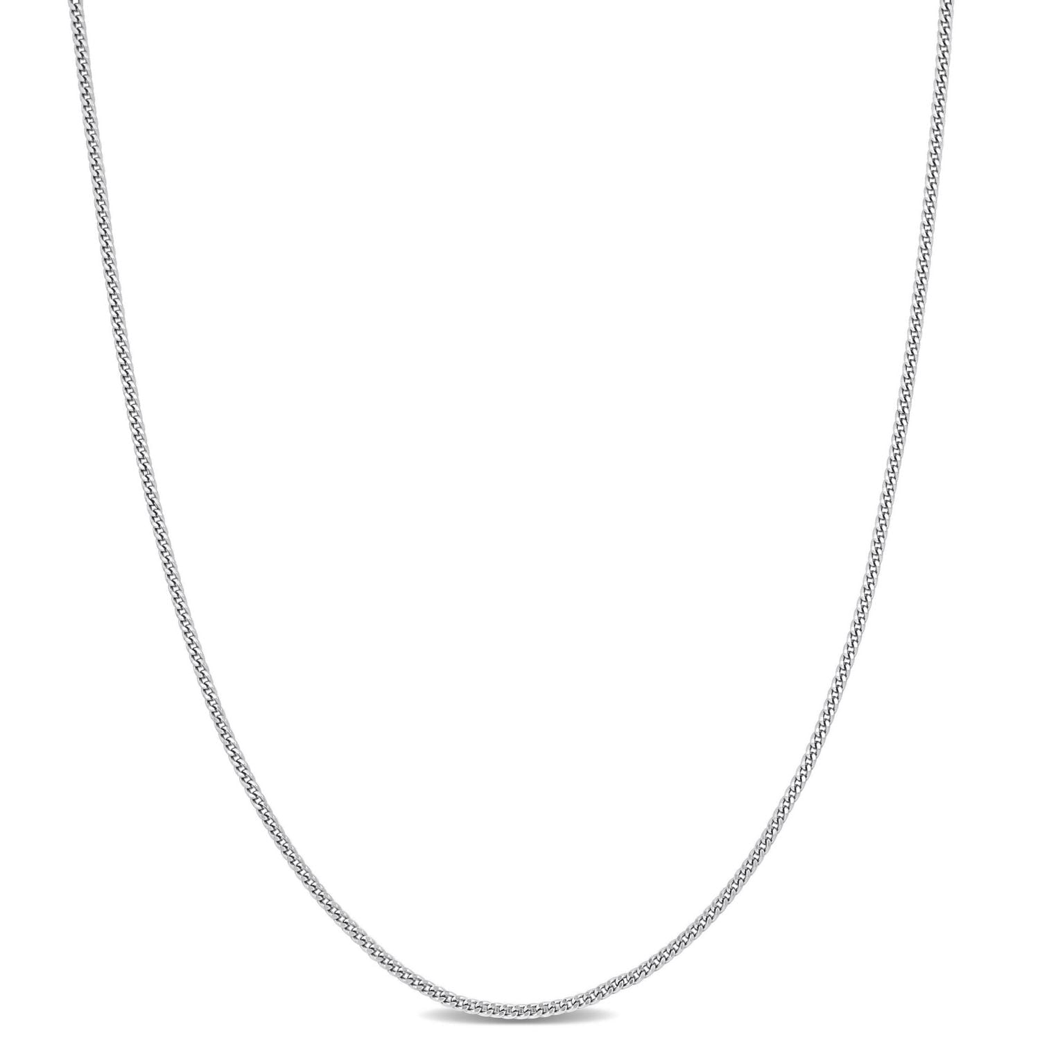 Miabella Platinum Curb Link Chain Necklace