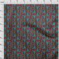 thumbnail image 3 of oneOone Polyester Lycra Fabric Leaves & Floral Block Print Fabric BTY 56 Inch Wide, 3 of 4