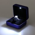 thumbnail image 4 of LED Lighted Ring Box Earring Ring Gift Case Wedding Ring Jewelry Display Packaging Organizer Storage Holder for Engagement Wedding Gift-Blue, 4 of 9