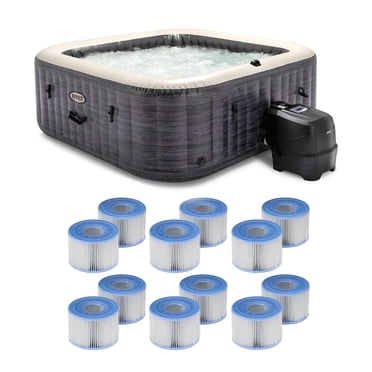 Intex PureSpa Plus Spa Gris Pierre, 94x28 Pouces, avec Cartouche de Filtre (Lot de 12)