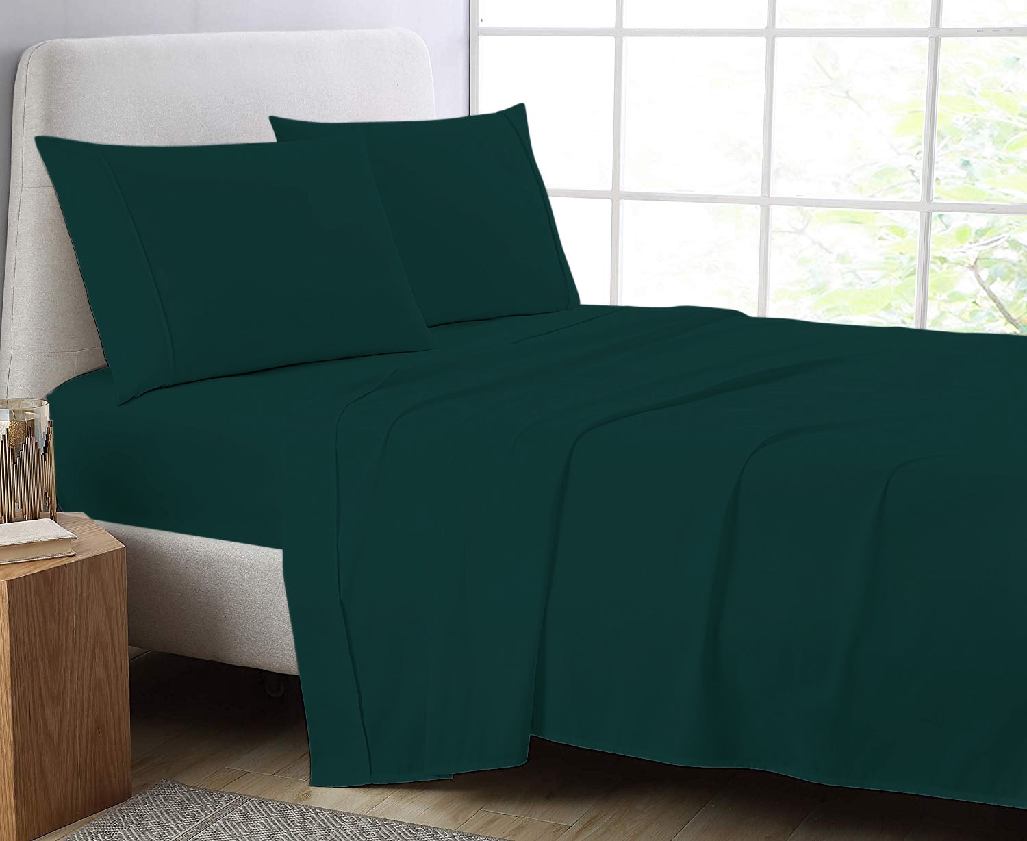 Cotton Metrics 4pc Sheet Set 600TC 100% Organic Cotton 4pc Bedding Set (Fitted sheet, Flat sheet, 2 Pillowcases) All Sizes & Colors