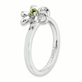 thumbnail image 3 of Bague Fleur en Argent Sterling Stackable Expressions Polie Péridot Taille 8, 3 of 3