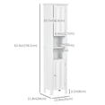 thumbnail image 3 of kleankin Armoire de Rangement Haute pour Salle de Bain avec Étagères, Blanc, 3 of 10