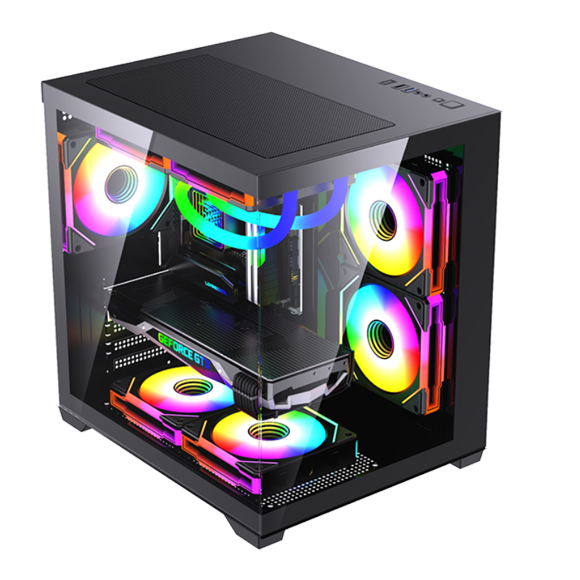 Mini mid-tower desktop gaming computer case
