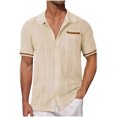 thumbnail image 1 of QIPOPIQ Mens Knit Button Down Shirt Short Sleeve Button Up Shirt Summer Casual Beach Tops Clearance, 1 of 5