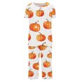 thumbnail image 4 of Jamicy Pyjama pour Femmes Ensemble Shorts Pyjama pour Femmes à la Mode Décontracté Ample Imprimé Col Rond Boutonné Pantacourt Ensemble de Pyjama Pyjama d'Halloween, 4 of 4