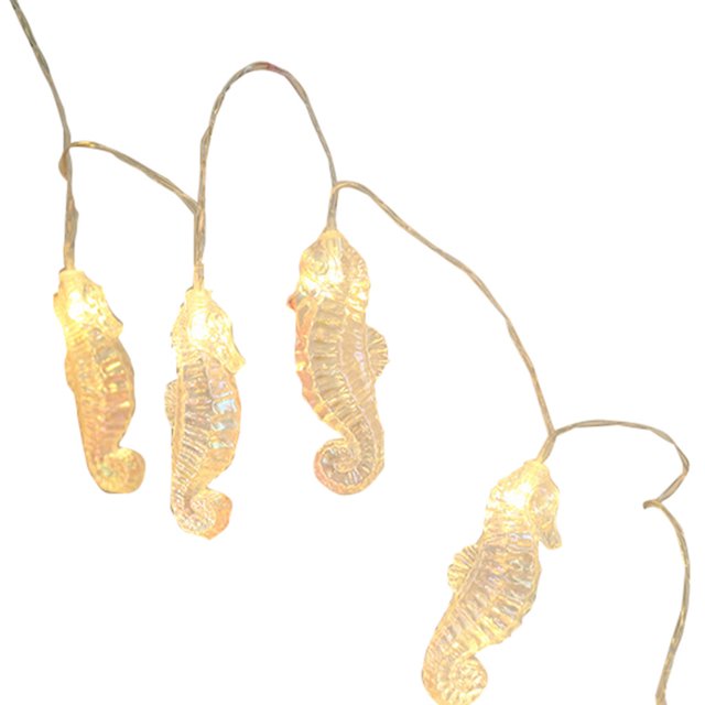 Clearance! 1.5m 10 Lamp Seahorse Shell Marine Battery String Lamp Home Decoration Lamp