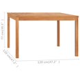 thumbnail image 4 of vidaXL Garden Dining Table 120x120x77 cm Solid Teak Wood, 4 of 4