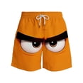 thumbnail image 4 of Lcziwo Men's Board Shorts Face Print Drawstring Elastic Waist Swim Trunk Casual Summer Beach Quick Dry Bathing Suit Orange,XXL, 4 of 6