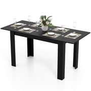 Costway 47"-62" Extendable Dining Table for 4-8 People for Dining Room Home Office Black