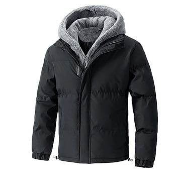 Pisexur Manteau d'Hiver pour Homme Manteau pour Homme Uni à Fermeture Éclair Léger à Capuche Manteau d'Hiver Chaud en Coton Parka à Manches Longues Doudoune pour Homme Manteaux d'Hiver pour Hommes Vestes Grande Taille