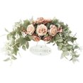 thumbnail image 1 of ORUYROP 30 Inch Decorative Floral Swag,Spring Rose Swag with Green Leaves and Welcome Sign,Artificial Floral Swag for Lintel Wedding Arch Home Party Garden Decor, 1 of 7