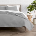 thumbnail image 1 of Bare Home Quilt Set - 3 Piece - Diamond Stitched Bedspread Coverlet - Full/Queen, Light Gray, 1 of 4
