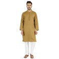 thumbnail image 1 of Atasi Ensemble Kurta Pyjama 2 Pcs pour Homme, Col Henley, Kurta Long Décontracté, 1 of 7