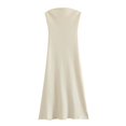 thumbnail image 1 of Femmes 2024 Été Sexy Robe Solide Sans Manches Dos Bustier une Ligne Femmes Élégantes Robes pour Soirée Plage, 1 of 6