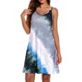 thumbnail image 2 of Robe pour Femme à 2 Bretelles Sans Manches, Vêtements Colorés Imprimés, Robe Aguichant Imprimée, Gris, 5TG, 2 of 4
