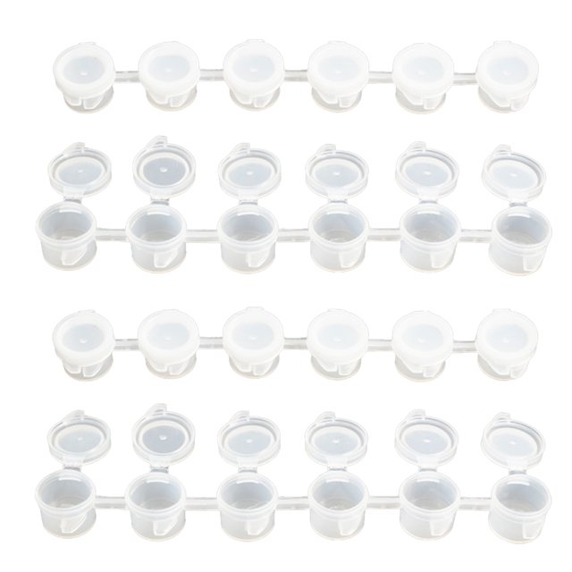 25PCS 0.11oz Paint Pot Strip Empty Mini Plastic Paint Strip Paint Cup for Craft
