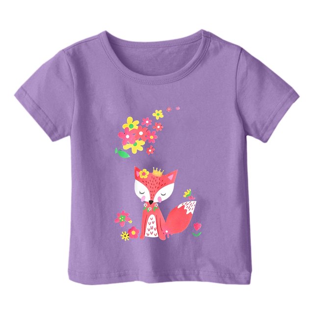 TZEWGL Hauts pour Enfants Imprimé Graphique Col Rond Manches Courtes Ample pour Filles Garçons Taille 12-13T