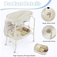 thumbnail image 3 of INFANS Table à Langer pour Bébé avec Baignoire, Station de Commode à Couches Pliable avec Roues de Soutien de Bain Amovibles, Support de Rangement Imperméable pour Matelas, Support d'Organisateur Portable pour Nouveau-Né Nourrisson, 3 of 9