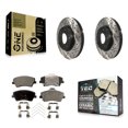 thumbnail image 1 of Transit Auto Front Coated Drilled Slotted Disc Brake Rotors and Ceramic Pads Kit for Car Hyundai Elantra KDT-100147, 1 of 11