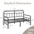 thumbnail image 2 of FSCHOS Cadre de Lit-Banquette en Métal de 14 Pouces Format Simple, Cadre de Lit-Banquette Simple pour Salon, Lattes Robustes, 2 of 8