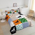 thumbnail image 4 of Erosebridal Ensemble de Couette Simple à Motif de Cheval au Galop, Couette en Duvet d'Animaux de Ferme, Décor de Chambre Western, Réversible, Légère, 2 Pcs, 4 of 7