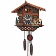 thumbnail image 2 of Cuckoo Clock, Traditional Chalet House Pendulum Wall Clock, Handcrafted Wooden Quartz Clock with Coo Coo Hourly Chime and Night Shut Off Sensor, Battery Powered for Living Room and Home Decor, 2 of 9