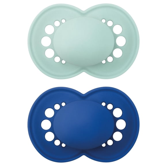 MAM Original Matte Pacifier (2 pack, 1 Sterilizing Pacifier Case), Pacifiers 6 Plus Months, Baby Boy Pacifier, Best Pacifiers for Breastfed Babies, Sterilizing Storage Case