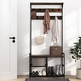 thumbnail image 2 of Costway 3-in-1 Coat Rack Industrial Hall Tree Shoe Bench Entryway Storage Shelf with Hooks, 2 of 10