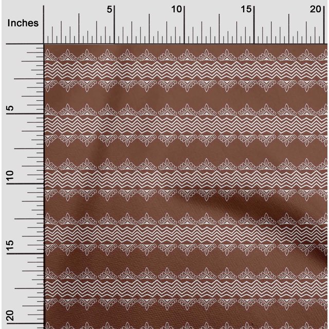 oneOone Polyester Lycra Fabric Floral & Chevron Block Decor Fabric Printed BTY 56 Inch Wide
