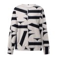 thumbnail image 4 of 50 % de Rabais Liquidation Chandail Surdimensionné pour Femmes 2023 Col Rond Mode Décontractée Manches Longues Imprimé Chandail Hauts Blouse, 4 of 5