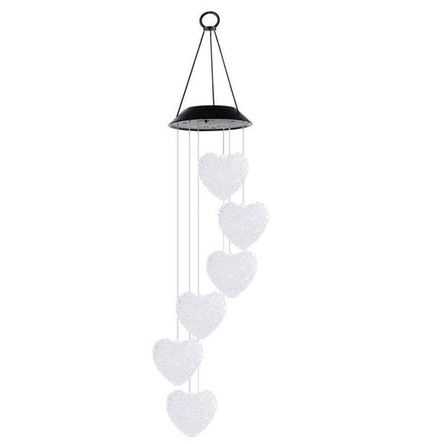 ruzhgo Solar Wind Chimes Solar Heart Wind Chime Outdoor Color Changing Solar Wind Spinning for Patio Yard Garden Home Decor