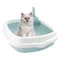 thumbnail image 3 of DOLITY Anti ing Cat Litter Box with Surrounded Top Cover Tray Sand Box Detachable Blue Large, 3 of 9