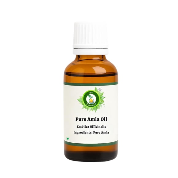 R V Essential Pure Amla Oil 50ml (1.69oz)- Emblica Officinalis (100% Pure and Natural Rare Herb Series)